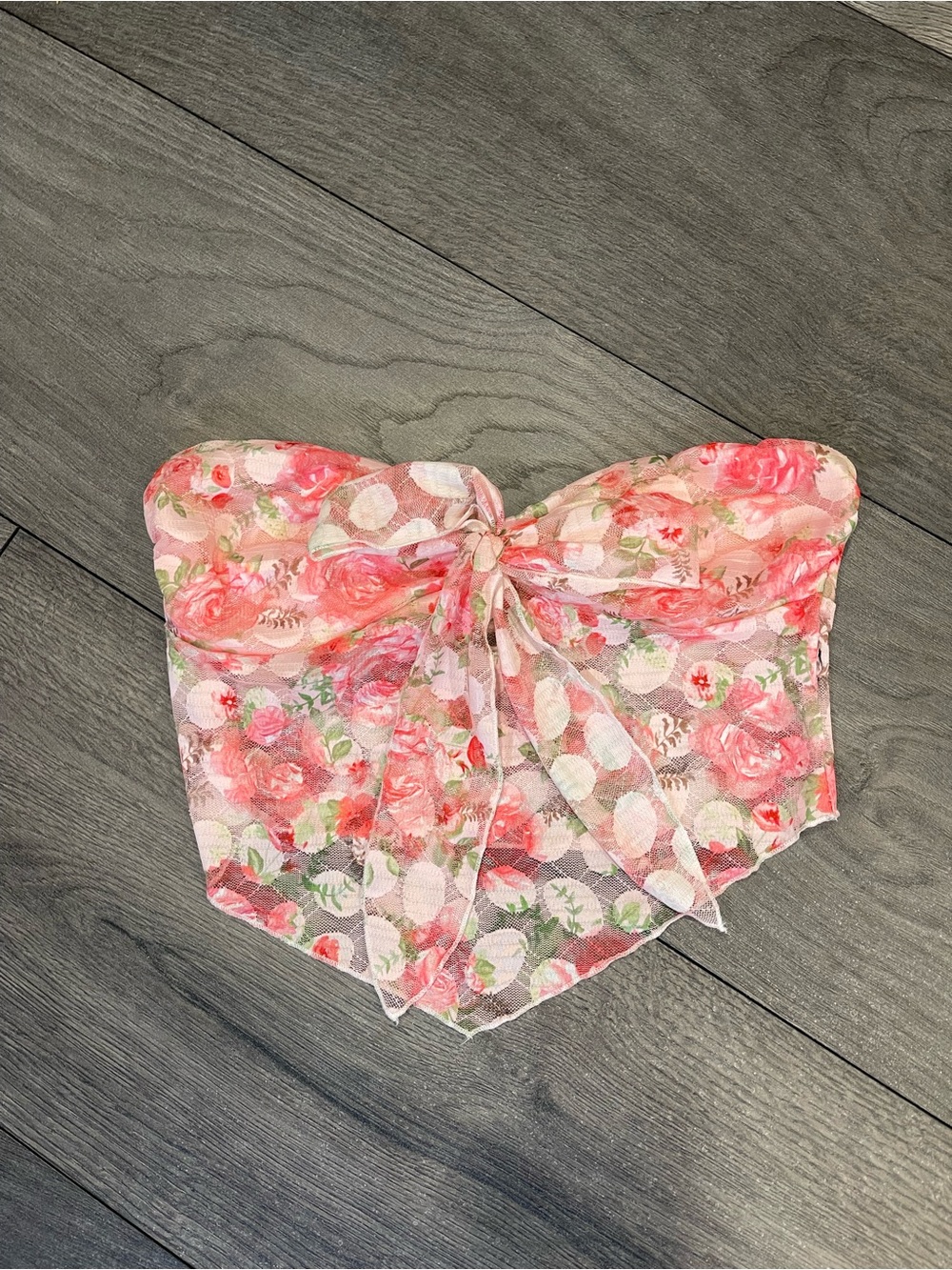 strapless floral top